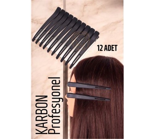 Saç Klipsi Karbon Plastik Toka Profesyonel 12 Adet Saç Klipsi Karbon Plastik Toka Profesyonel 12 Adet