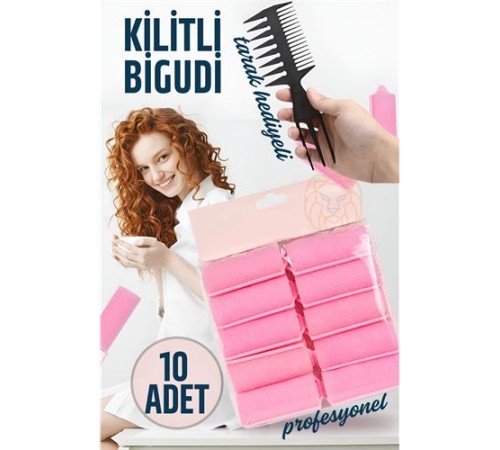 Süngerli Kilitli Bigudi Tarak Seti 10 Adet Süngerli Kilitli Bigudi Tarak Seti 10 Adet