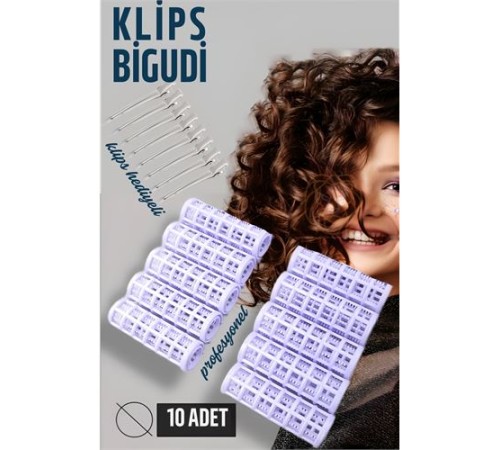 Klipsli Bigudi Klips Toka Seti 10 Adet Klipsli Bigudi Klips Toka Seti 10 Adet