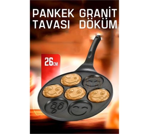 Pankek Tavası Granit Döküm Emoji Pankek Tavası Granit Döküm Emoji