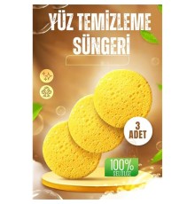 Makyaj Temizlik Pedi Cilt Temizlik Süngeri Doğal Selülöz 3 ADET