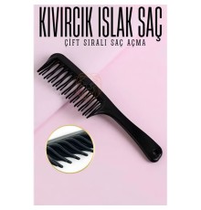 Çift Sıralı Saç Açma Tarağı Uzun Kıvırcık Islak Saç Tarağı