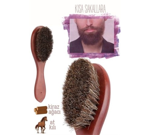 At Kılı Sakal Tarama Fırçası Kısa Sakal Bıyık Fırçası Ahşap At Kılı Sakal Tarama Fırçası Kısa Sakal Bıyık Fırçası Ahşap