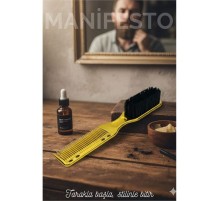 Gold Sakal Bıyık Tarama Fırçası  Sakal Bıyık Tarama Fırçası Çift Taraflı Sakal Tarak ve Fırça – Şekillendirici, Anti-Statik