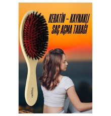 Keratin Mikro Kaynak Saç Açma Fırçası Sağlıklı Ahşap