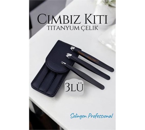Cımbız Kiti Deri Kılıflı Titanyum Çelik Solingen Cımbız Kiti Deri Kılıflı Titanyum Çelik Solingen