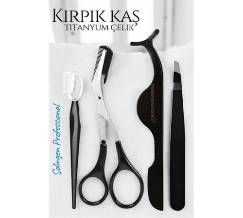 Kirpik Kaş Bakım Kiti Titanyum Çelik Solingen Kirpik Kaş Bakım Kiti Titanyum Çelik Solingen