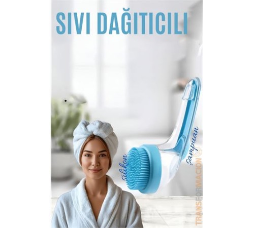 Şampuan Hazneli Silikon Saç Yıkama Peeling ve Masaj Fırçası Şampuan Hazneli Silikon Saç Yıkama Peeling ve Masaj Fırçası