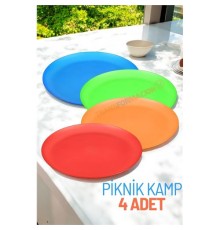 Tabak Seti Kamp Piknik Tabağı 4 ADET