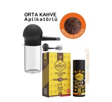 Aplikatörlü Saç Dolgunlaştırıcı Fiber Topik Toz ORTA TON KAHVERENGİ