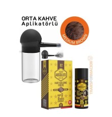 Aplikatörlü Saç Dolgunlaştırıcı Fiber Topik Toz ORTA TON KAHVERENGİ