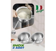 Inox Süzgeç Pirinç Makarna Salata Süzgeci 304 Paslanmaz Çelik 2 ADET