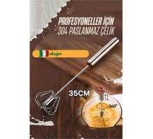 Dönerli Çırpıcı 304 Paslanmaz Çelik Yumurta Çırpıcı