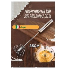 TransForMacion Dönerli Çırpıcı 304 Paslanmaz Çelik Yumurta Çırpıcı