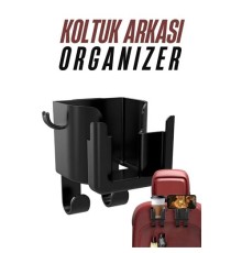 Araç Koltuk Arkası Organizer Bardak Telefon Tutucu
