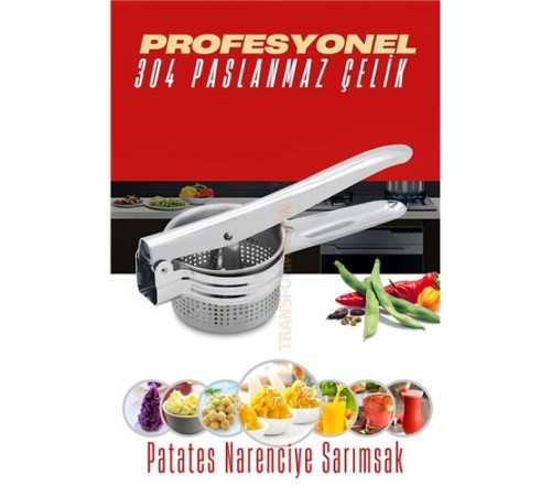 Patates Ezici 304 Paslanmaz Çelik Narenciye Sıkacağı Sebze Presi Patates Ezici 304 Paslanmaz Çelik Narenciye Sıkacağı Sebze Presi