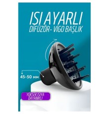 Isı Ayarlamalı Fön Için Difüzör Vigo Başlık Dönerli Profesyonel