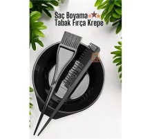 Saç Boyama Tabak Fırça Krepe Tarak Seti
