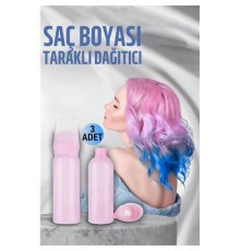 Saç Boyası Eşit Dağıtım Taraklı Şişe Doldurulabilir Aplikatör 3 ADET
