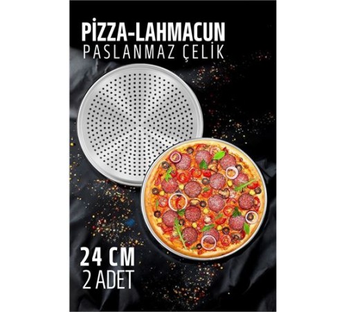 Lahmacun Pizza Pide Pişirme Tepsisi 24 CM 2 li SET Lahmacun Pizza Pide Pişirme Tepsisi 24 CM 2 li SET