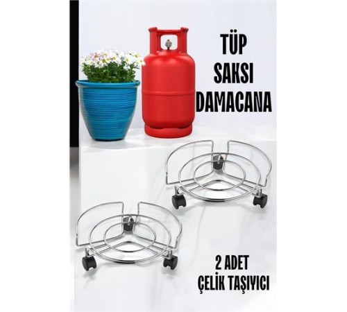 Saksı Tüp Damacana Altlığı Tekerlekli Taşıyıcı 2 ADET Saksı Tüp Damacana Altlığı Tekerlekli Taşıyıcı 2 ADET