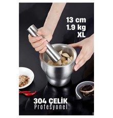 XL 13 CM Sarımsak Ezici Sarımsak Havanı 304 Paslanmaz Çelik