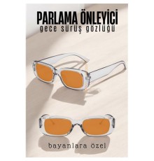 Modacar Parlama Önleyici Bayan Gece Sürüş Görüş Gözlüğü Sis Far Işık Önleyici Anti-Fog Gözlük