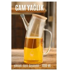 Yağ Sirke Şişesi Yağlık Borosilikat Cam 1000 ML