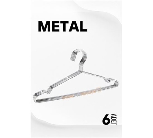 Metal Elbise Askısı Ekonomik 6 Adet Askı Seti Metal Elbise Askısı Ekonomik 6 Adet Askı Seti