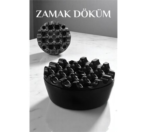 Kapaklı Zamak Döküm Yuvarlak Küllük Metal Kül Tablası - Kafe Küllüğü SİYAH Kapaklı Zamak Döküm Yuvarlak Küllük Metal Kül Tablası - Kafe Küllüğü SİYAH