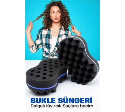 Bukle Süngeri Dalgalı Kıvırcık Saçlara Bakım Süngeri Bukle Süngeri Dalgalı Kıvırcık Saçlara Bakım Süngeri