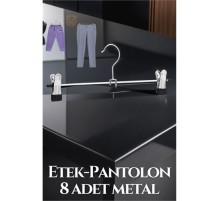 Metal Etek Pantolon Askısı - Mandallı Etek Askısı Pantolon Askısı 8 Adet