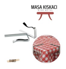 Modacar Masa Örtüsü Klipsi - Metal Masa Kelepçesi Masa Örtüsü Sabitleyici  8 ADET