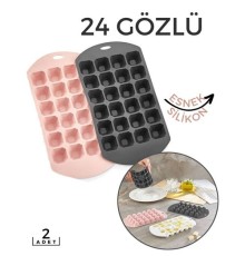Hızlı Buz Kalıbı 2 li 24 Bölme Esnek Silikon Sauvage Design
