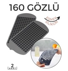 Hızlı Mini Buz Kalıbı 2 li 160 Bölme Esnek Silikon