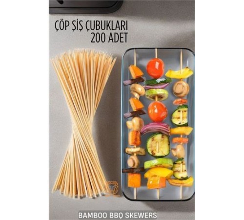 Çöp Şiş İkram Çubukları Bamb 200 ADET Çöp Şiş İkram Çubukları Bamb 200 ADET