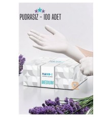 Kuaför Eldiven Güzellik Salonu Berber Dövme Eldiveni MEDIUM BEYAZ 100 ADET
