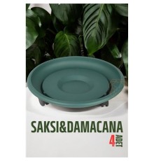 Tekerlekli Saksı Altığı 4 ADET 37 CM YEŞİL