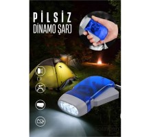 Kendinden Dinamo Şarjlı Pilsiz Acil Durum El Feneri Manuel Şarjlı El Feneri