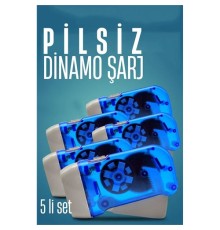 5 li Kendinden Dinamo Şarjlı Pilsiz Acil Durum El Feneri Manuel Şarjlı El Feneri