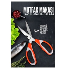 Mutfak Makası - Tavuk Kesme Makası Balık Temizleme Makası Salata Hazırlama Makası