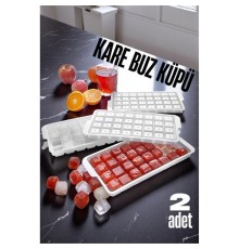 Buz Kalıbı KARE İçecek Buz Kalıbı - Mutfak Buz Kalıbı Kolay Çıkarılır Buz Kalıbı 2 ADET