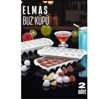 Buz Kalıbı ELMAS İçecek Buz Kalıbı - Mutfak Buz Kalıbı Kolay Çıkarılır Buz Kalıbı 2 ADET