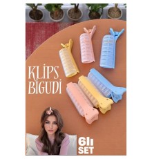 Klipsli Saç Bigudisi Isısız Doğal Bukle Gece Bigudisi 3 cm 6 lı Set