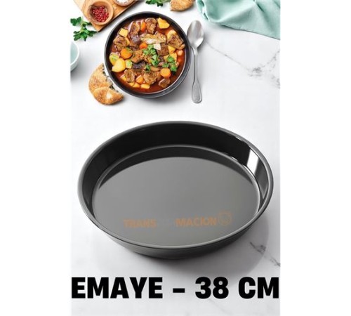 Emaye Fırın Tepsisi Siyah - Yuvarlak Emaye Fırın Tepsisi 38 Cm Emaye Fırın Tepsisi Siyah - Yuvarlak Emaye Fırın Tepsisi 38 Cm