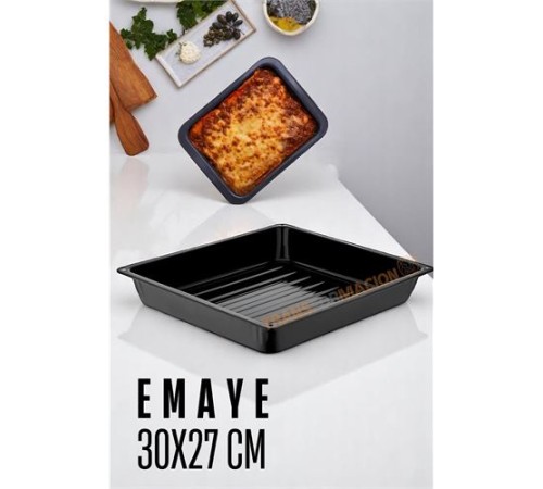 Emaye Fırın Tepsisi Siyah - Dikdörtgen Emaye Fırın Tepsisi 30X27 Cm Emaye Fırın Tepsisi Siyah - Dikdörtgen Emaye Fırın Tepsisi 30X27 Cm