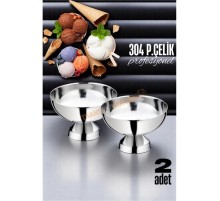 Dondurma Kasesi 304 Paslanmaz Çelik Profesyonel 2 ADET