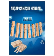 Ahşap Çamaşır Mandalı 72 ADET
