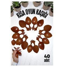Kısa Oyun Kaşığı Halk Oyunu Kaşığı - Kına Kaşığı Kısa Saplı Zeybek Oyun Kaşığı 40 ADET