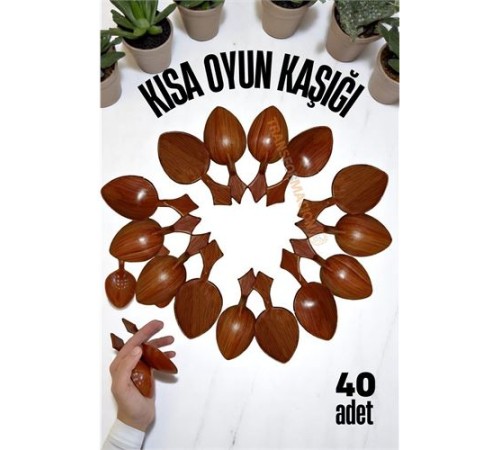 Kısa Oyun Kaşığı Halk Oyunu Kaşığı - Kına Kaşığı Kısa Saplı Zeybek Oyun Kaşığı 40 ADET Kısa Oyun Kaşığı Halk Oyunu Kaşığı - Kına Kaşığı Kısa Saplı Zeybek Oyun Kaşığı 40 ADET
